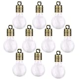 WINOMO Mini Glass Wish Bottles Jars with Cap, Bulb Shaped, Pack of 10 (Clear)
