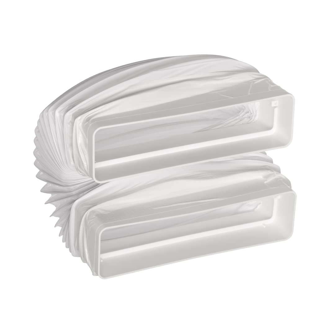 220 x 55 mm długość 50 cm prostokątny elastyczny wąż kanałowy - biała plastikowa wygięta PCW