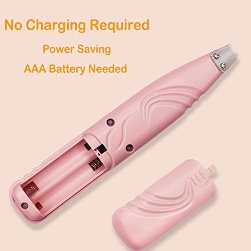 Leyoufu Dog Paw Trimmer Dog Grooming Clippers Cats Hair Trimmer For Cat Dog Low Noise Not Scare Pet For Trimming Dog's Hair Around Paws Eyes Ears Face Rump Uses Two Dry Batteries (Pink) #TOP5