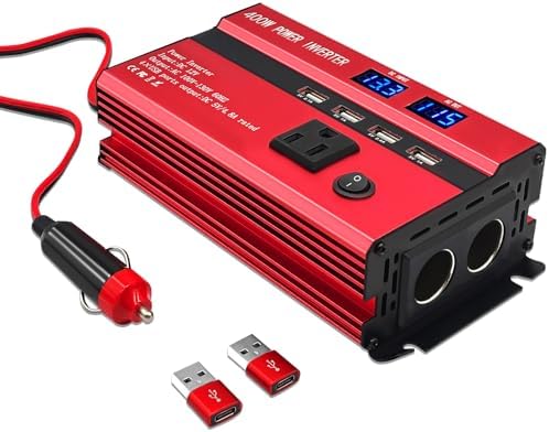 400W Power Inverters for Vehicles DC 12V to 110V AC Car Truck with Dual AC Outlets USB with 2 Type-C,12 Volt Inverter Car Cigarette Lighter Battery Inverter