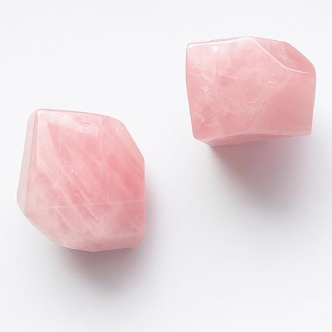Rose Quartz Crystals 2PCS (Approx. 0.88lb–1.1lb, 1.57”–2.56”) Healing Gemstones Med...