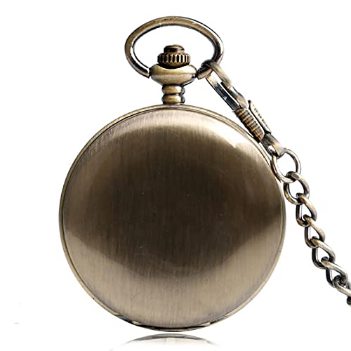 LIANXIAO - Pocket watch,Transparent Glass Bronze Robotic Hand Winding Pocket Watch Rose Gold Roman N