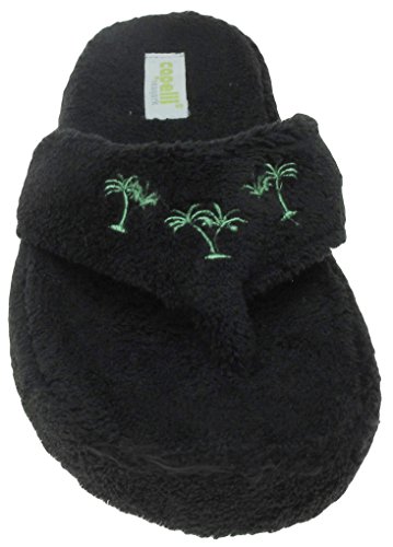 Capelli New York Ladies Palm Trees Design Indoor Slippers Black Large2