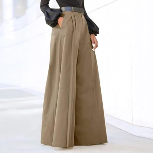 Womens Casual Wide Leg Pants High Waisted Loose Trousers with Pockets Lounge Comfort Baggy Flares Pants for Women2