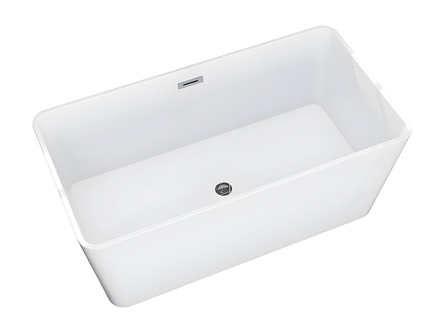 Vente-unique-Bañera exenta rectangular - 208 L - 150 x 75 x 55 cm - Blanco - Acrílico - SPICARA