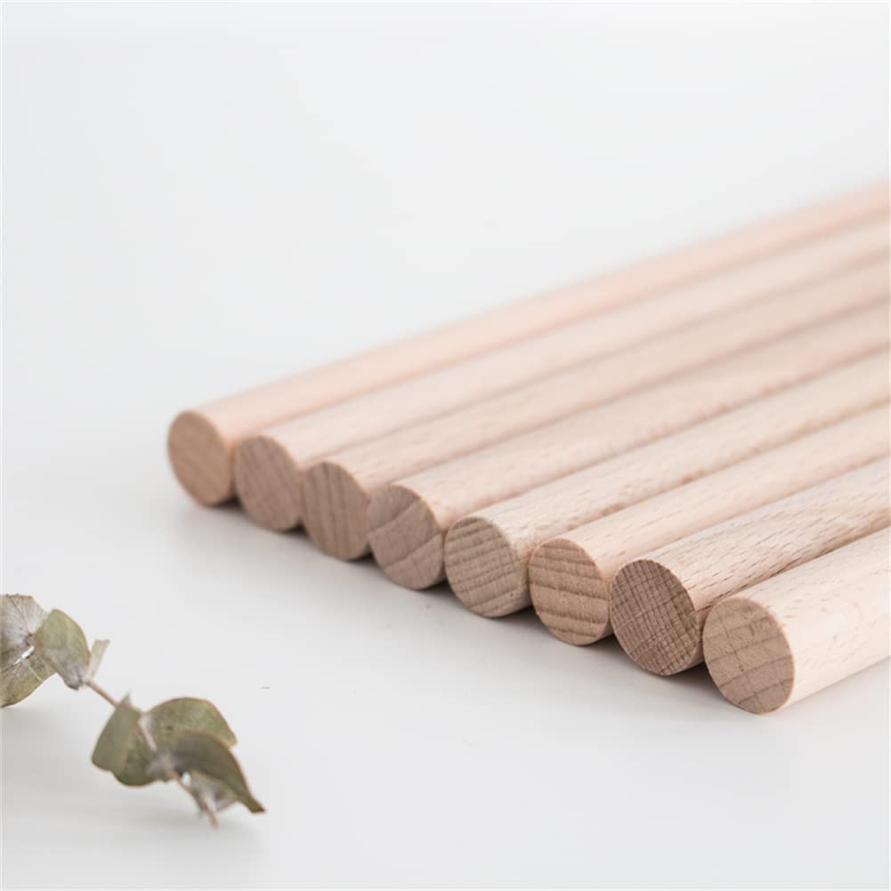 10 pezzi bastoncini di legno lunghi borchie in legno bastoncini in legno naturale aste strumento in legno per fai da te arti craft(10MM*30CM