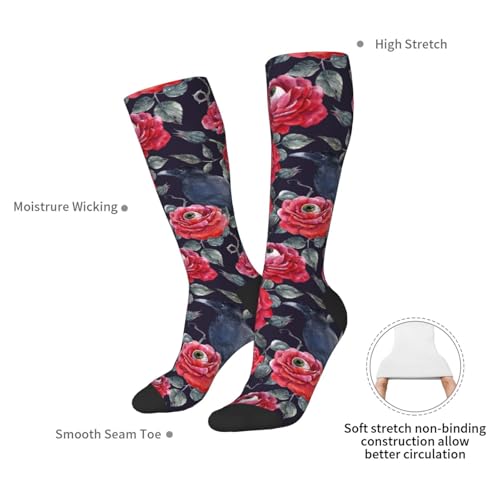 Image of Knee High Socks for Women Girls Fashion Women's Festival Stockings for Casual Running Work Travel