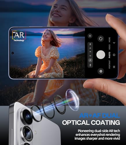 HelloDeere for Samsung Galaxy S26/S26 Plus Camera Lens Protector, Military-Grade 9H+ Tempered Glass AR Optical Tech HD Anti-Glare Anti-Scratch Metal Individual Ring Easy Install Case Friendly, Silver — view 4