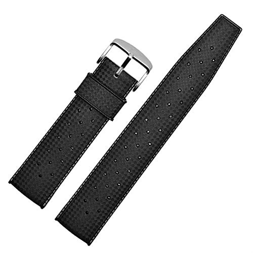 [QOCMDWHBZ] vXgbv o[Xgbv 20mm 22mm \tgVR _CrO h X|[c Xgoh Y pvoh pXgbv(Black Silver,20mm)