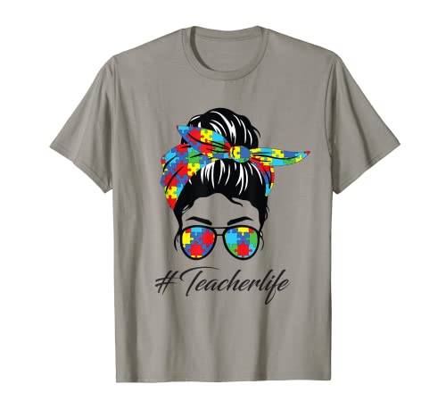 Autism Teacher Life - Pañuelo para el cabello desordenado Camiseta