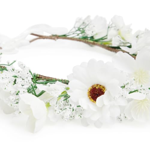 Radhu & Kabby White Daisy Floral Tiara - Image 6