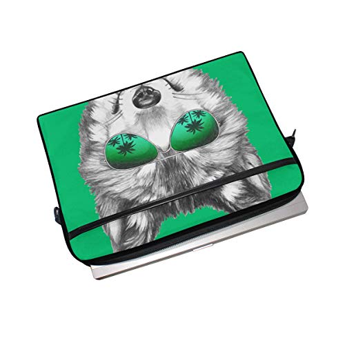 Funda bandolera con gafas para portátil de 14 a 15,4 pulgadas verde 4