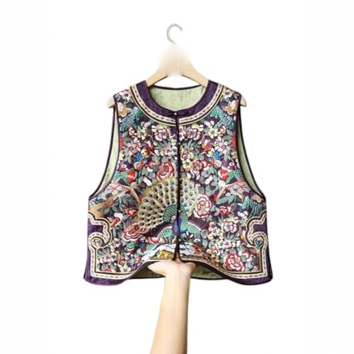 Chaleco de primavera étnico con bordado tradicional chino para mujer sin mangas 5