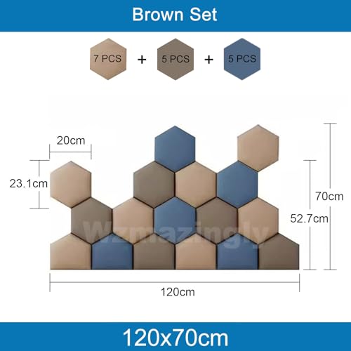 Tête de lit anti-collision marron 120x70 cm | Panneaux muraux 3D auto-adhésifs