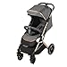 Poussette bébé compacte ultra-légère, poussette de voyage portable pour avion, poussette adaptable avec pliage pratique à une main, siège inclinable et auvent extra-large