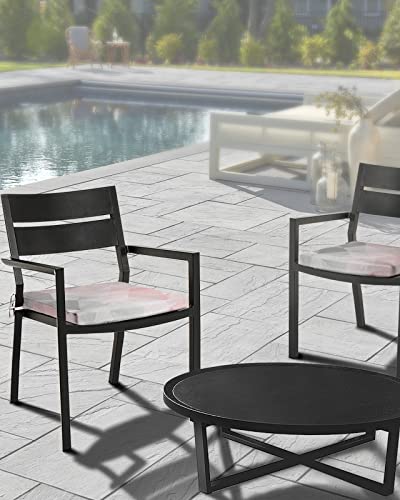Edwiinsa Geometric Indoor/Outdoor Seat Cushions Cover,Waterproof Patio Chaise Lounge Cushion Cover for Beach Pool Side Chair Cushions 20x18x2 Pieces Pink Grey Ombre Abstract Geometric
