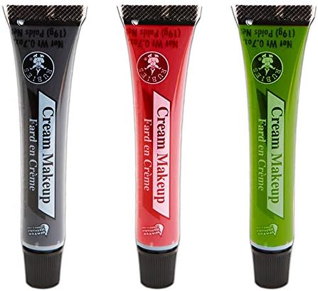Halloween Cream Makeup ~ 3 Pack Green, Black, Red