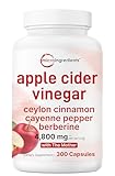 Micro Ingredients Apple Cider Vinegar Capsules | 4,800mg Per Serving, 300 Counts | 4-in-1 ACV Complex with The Mother | Ceylon Cinnamon, Cayenne Pepper & More | Immune, Digestion & Appetite Support