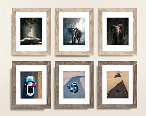 Scholartree Wide Molding Rustic 11X14 Picture Frames, Made Of Hd Glass Display Picture 8X10 With Mat, Light Brown Photo Frame For Wall Mounting, 2 Sets #TOP5