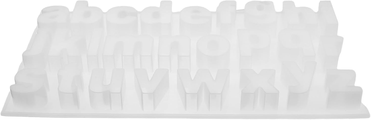 Silicone Lowercase Letter Mold for DIY Resin Jewelry Crafts White