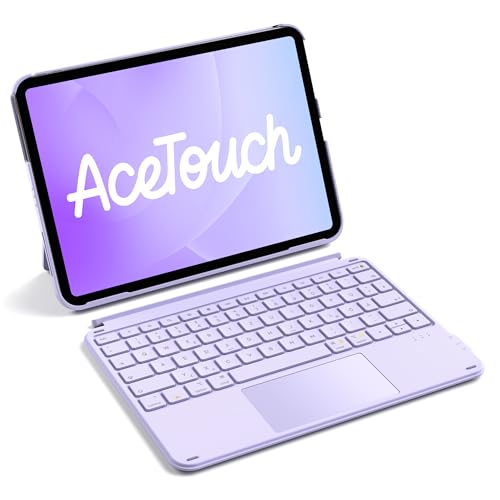 Inateck Hülle mit Tastatur,Ultraleichte Tastatur für iPad 10/11 Generation A16 2025 11 Zoll,iPad Air 11 M3/M2 (2025/2024),Air 5/4,Pro 11 4/3/2/1,Abnehmbar, mit Touchpad, QWERTZ, AceTouch KB04122