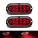 TMH ( Pack of 2 ) 6" 10 LED Surface Mount Oval Red Stop Brake Marker Tail LED Light, for Truck Trailer Trail Bus 12V DC