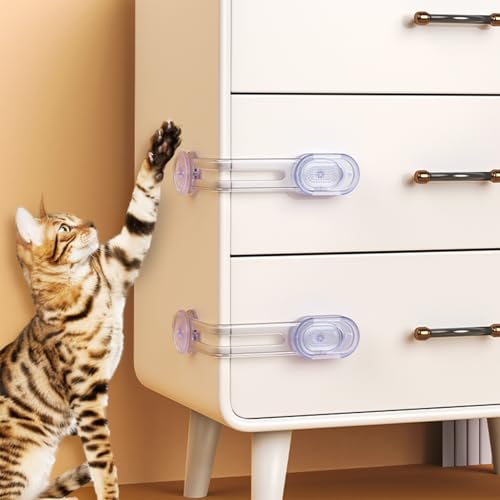 Cat Proof Cabinet Lock for Food & Trash (2-Pack)