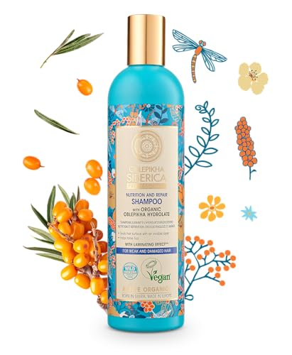 Natura Siberica Champú Pelo Seco Débil y Dañado 400ml – Champú Nutritivo con Oblepikha y Argán – Biodegradable y Natural sin Quimicos para Nutrición Profunda