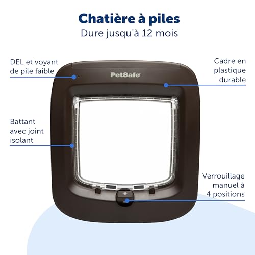 Chatière à puce électronique marron PetSafe accès RFID chat - 6