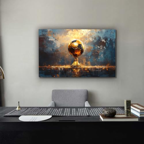 Murale trophée de football tendance sur toile déco moderne chambre ado 35x65cm - 4