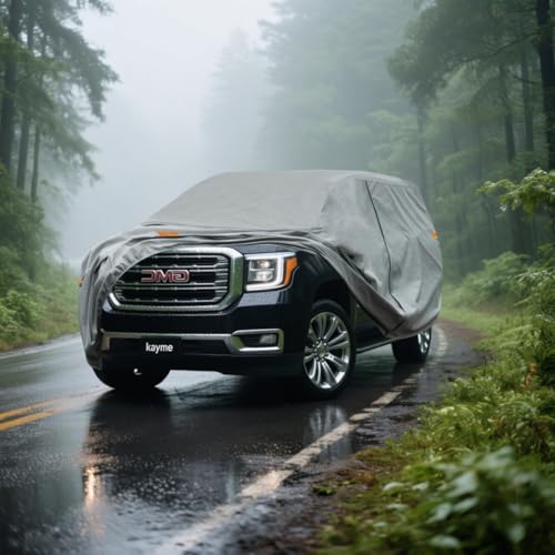 Image of Kayme Heavy Duty SUV Car Cover Custom Fit GMC Yukon SWB Waterproof All Weather for Automobiles, Full Exterior Covers Sun Rain UV Protection.（Deliver About 3-10 Days）