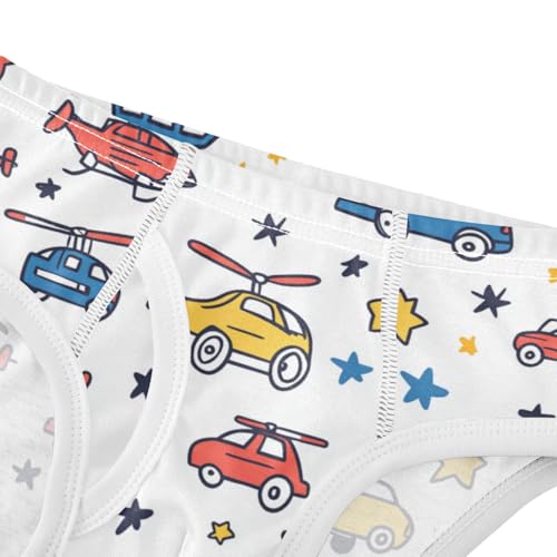 Wusikd Stars Helicopter Boys' Underwear Cotton Trucks Boys Briefs Soft Toddler Underwear 2T4