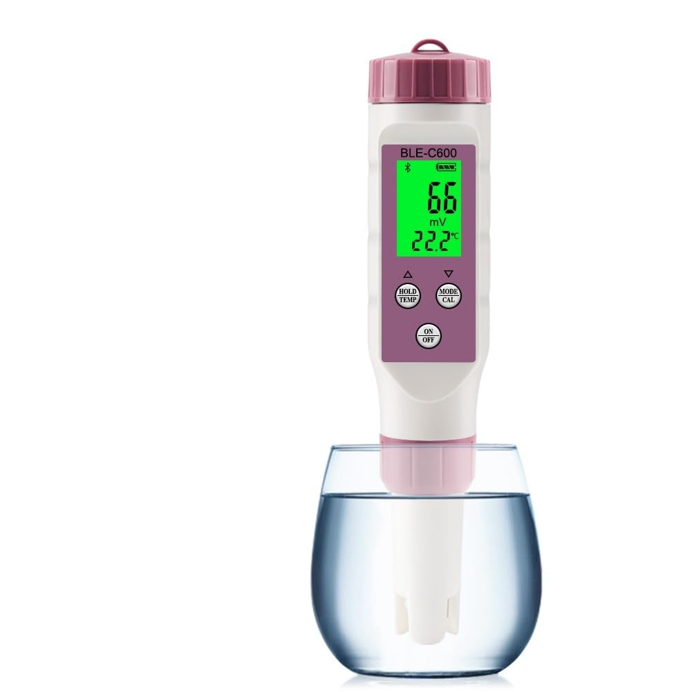 Tester miernika PH, Pióro jakości wody kompatybilne z 7 w 1 PH EC TDS ORP SALT SG Miernik temperatury APP Inteligentny tester kontroli,Woda pitna, Hydroponika, SPA, Browarnictwo