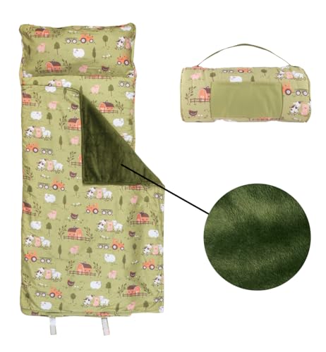 Image of Stephen Joseph, Toddler All Over Print Nap Mat with Soft Blanket and Removable Pillow for Boys & Girls, Kids Sleeping Bag for Elementary, Daycare, Preschool with Carry Handle, Camo
