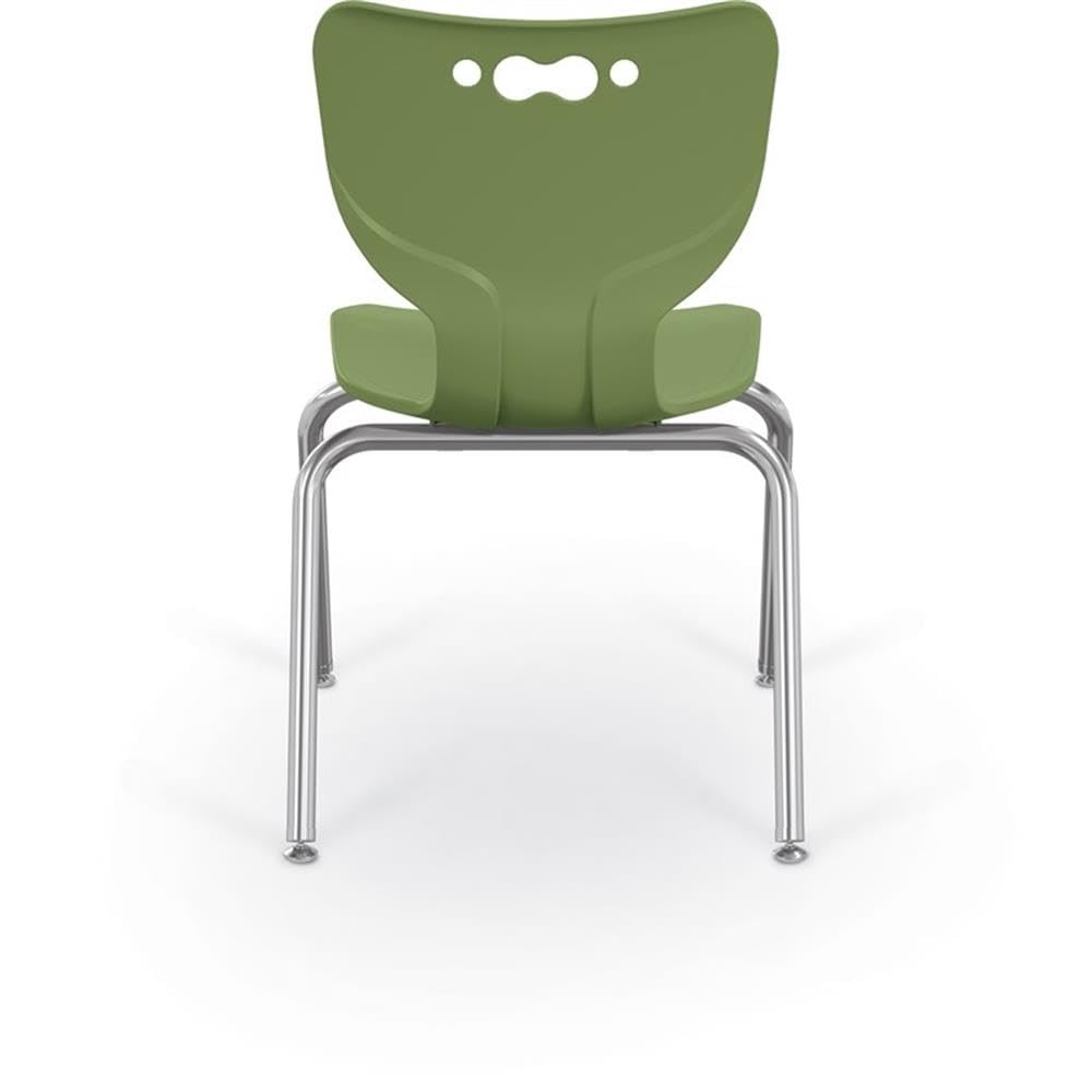 MooreCo Hierarchy 18" Plastic & Chrome School Chair with 4 Legs in Green - Image 2