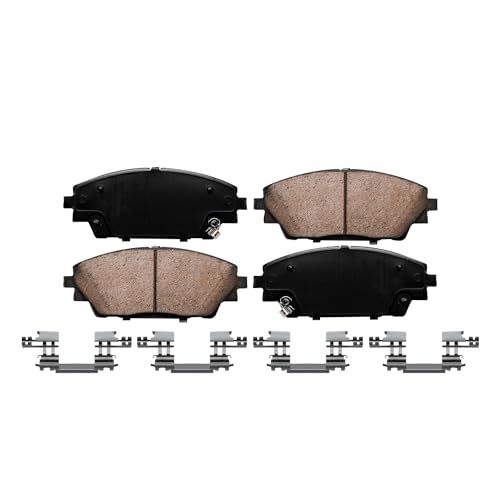 Image of Detroit Axle - Front Brake Pads for 2014-2018 Mazda 3 Sport 2016-2022 CX-3, Ceramic Brake Pads w /Hardware 2017 Replacement