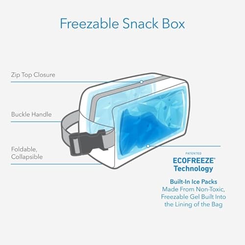 PackIt Caixa de lanche congelável, preta, construída com tecnologia EcoFreeze, dobrável, reutilizáve