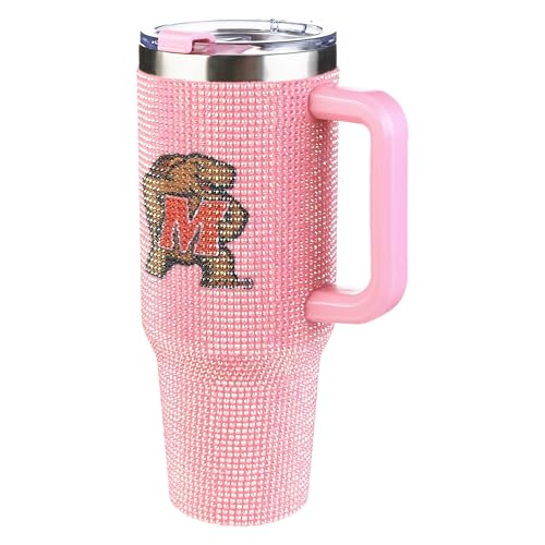 Image of The Memory Company Officially Licensed NCAA - University of Maryland, College Park 40oz Pink Bling Game Day Tumbler