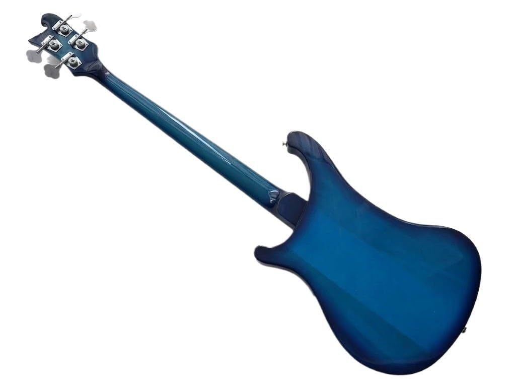 Basso elettrico a corpo solido, stile tributo classico blu con doppi pickup, 4 corde a grandezza naturale for performance sul palco rock (Bajo Eléctrico)