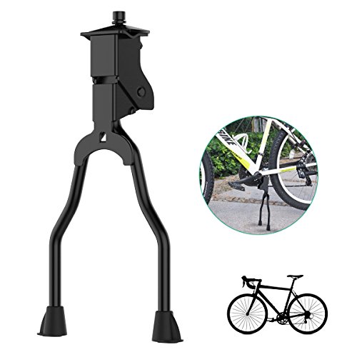 Preisvergleich Produktbild OZUAR Doppelbein Fahrradständer Mountainbike Ständer Fahrrad Zweibeinständer Fahrradparkständer Starke Stabile für Parkplatz oder Reparatur Zink-legierung Schwarz