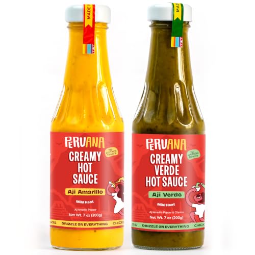 Tradición Peruana Aji Amarillo and Aji Verde Peruvian Sauce Combo - Gourmet Grilling and Dipping Sauce Duo for Chicken and Burgers