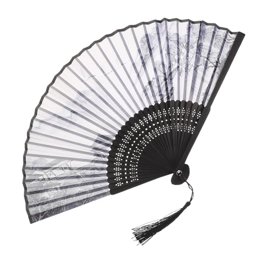 HOMOCONO Fan Classico con Frange Accessorio Portatile per Nozze Feste e Danza Design per Donne e Ragazze