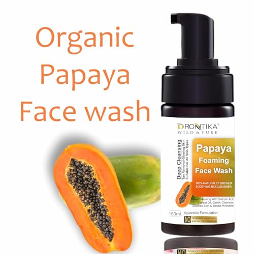 Image of Drontika Wild & Pure Papaya Deep Cleanse Face Wash | Gentle Exfoliation | Visibly Glowing Skin | 100% Botanical Extracts| Suitable for All Skin Types | 150ml. (Papaya)