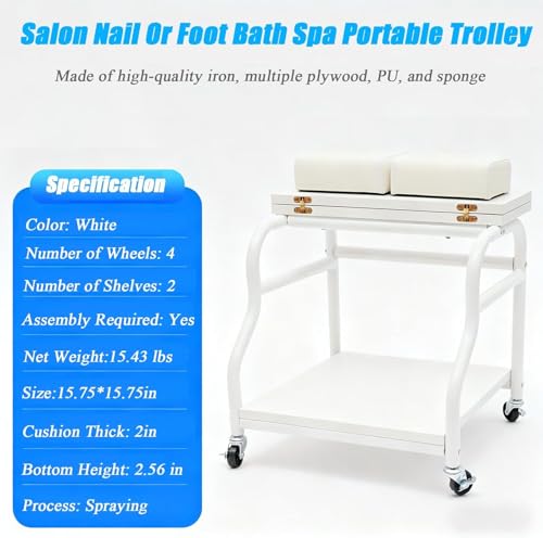 Carrito Portátil con Descanso para Pies para Spa y Manicura miniatura 5