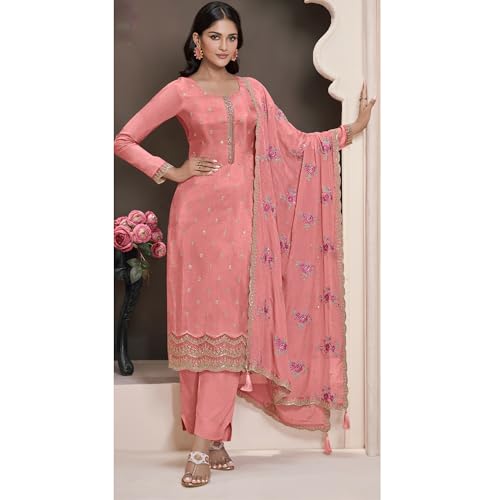 Indian Wear Straight Palazzo Pant Salwar Kameez Georgette Designer Wedding Ready To Wear Suit for women3