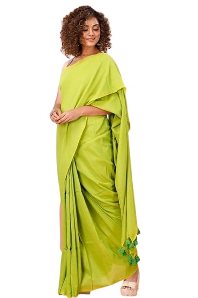 Piyari Fashion Traditional Pure Cotton Khadi Saree with Blouse Piece (lemon)-picture-20