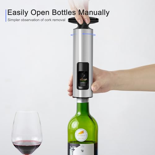 ELMWAY VinoLux Series Manual Wine Opener, Effort-Saving Self-Pull Corkscrew with Built-in Foil Cutter - Image 3