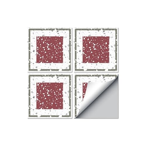 QAUUCP Azulejos Adhesivos 4 Piezas de baldosas de Vinilo Autoadhesivas Impermeables for Suelo, Papel Tapiz for Pared, decoración del hogar y baño.(Color1)