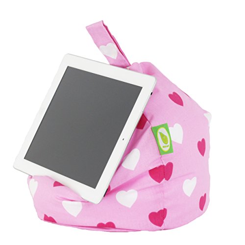 Bean Lazy iPad, eReader & Book Mini Bean Bag Fits All tablets and eReaders - Pink Hearts