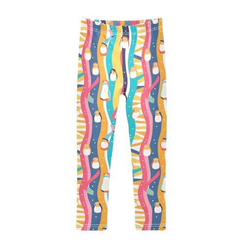 Christmas Penguin Kids Girl's Cotton Pants Stretch Full Length Activewear Running